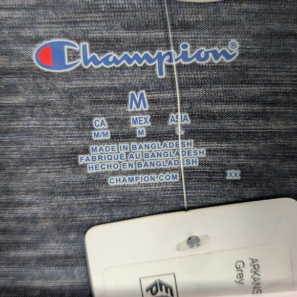 Arkansas Razorbacks Polo Shirt Mens Medium Gray Champion NCAA Golf Performance - Picture 5 of 10